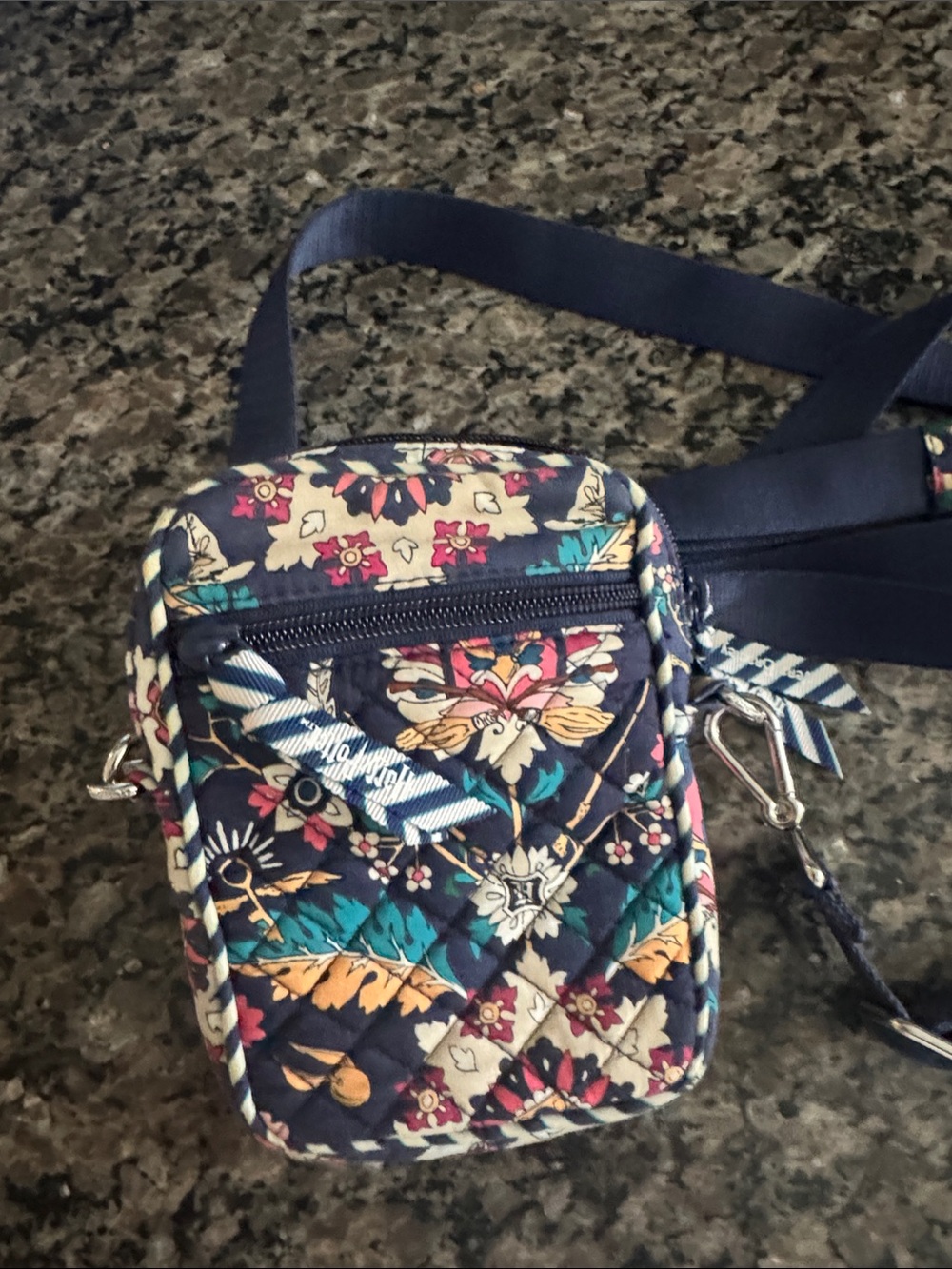 Vera Bradley Navy Floral Quilted Crossbody- Harry Potter Edition
